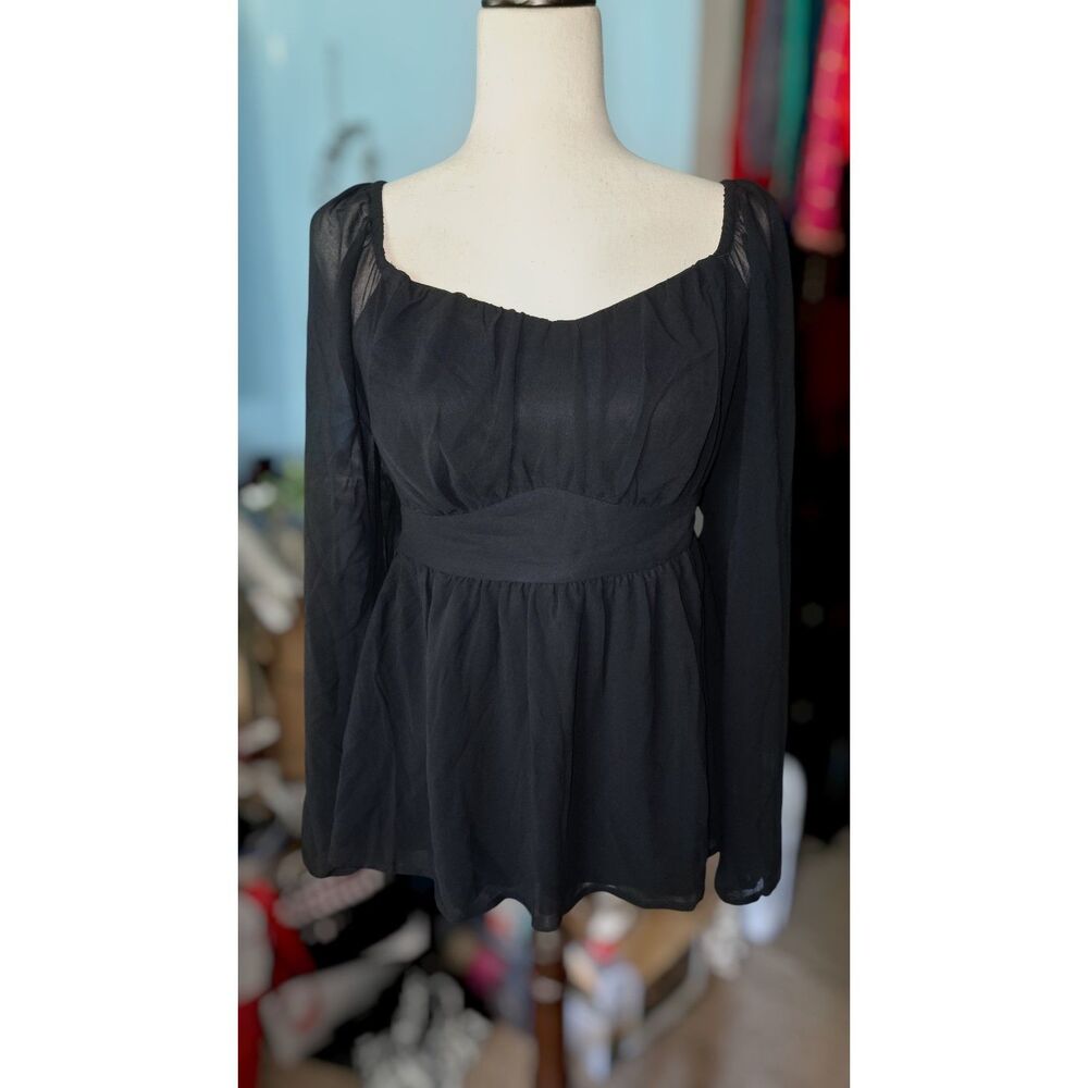 Peplum Chiffon Long Sleeve Top - Torrid Sz 00